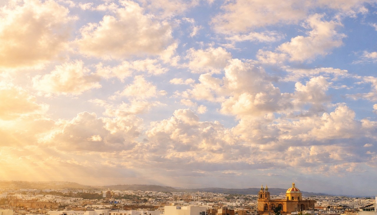 Panoramic views to Mdina from the roof terrace